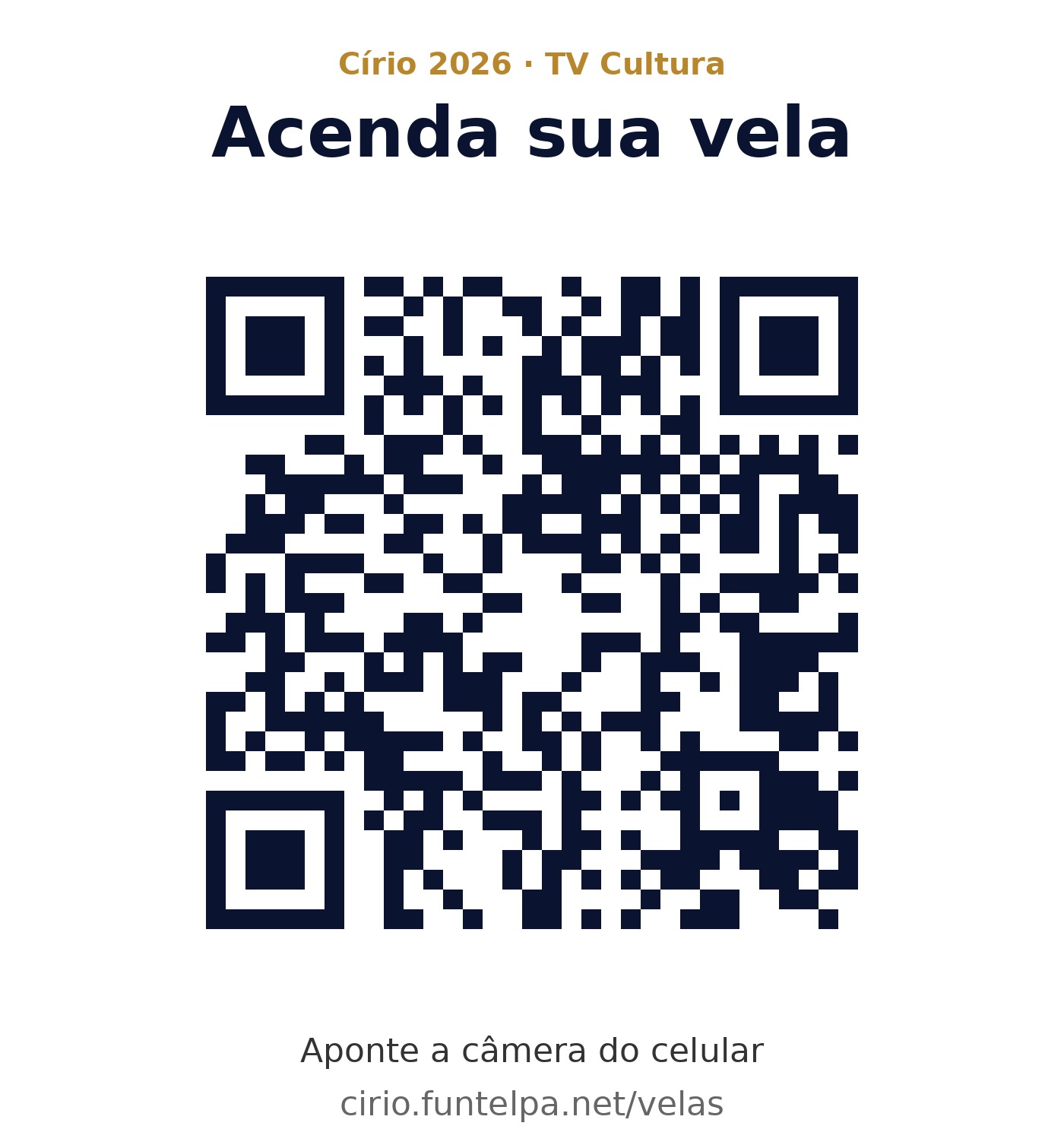 QR code: Acenda sua vela (cirio.funtelpa.net/velas)